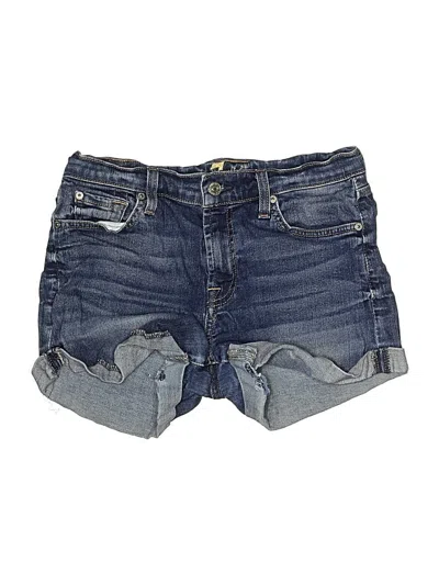 Pre-owned 7 For All Mankind Denim Shorts In Blue