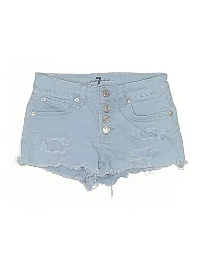 Pre-owned 7 For All Mankind Denim Shorts In Blue