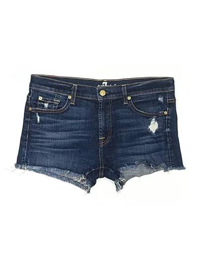 Pre-owned 7 For All Mankind Denim Shorts In Blue