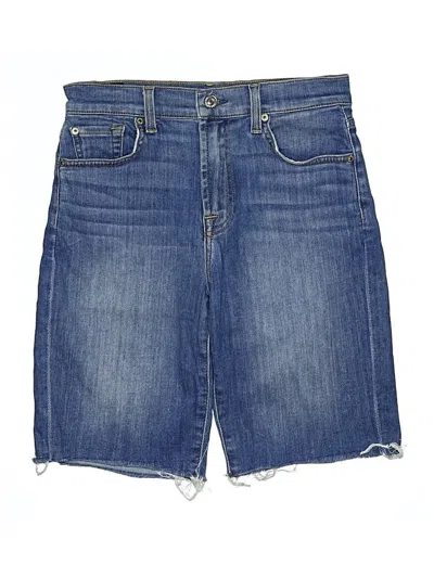 Pre-owned 7 For All Mankind Denim Shorts In Blue