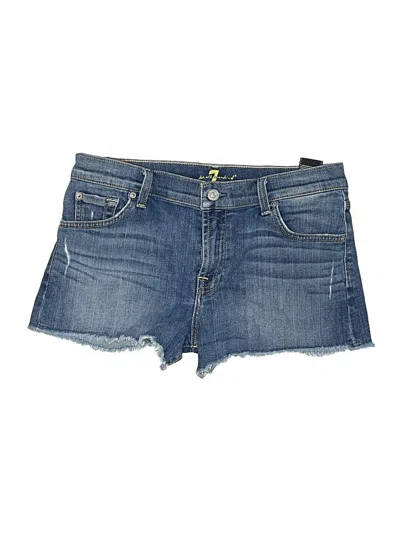 Pre-owned 7 For All Mankind Denim Shorts In Blue