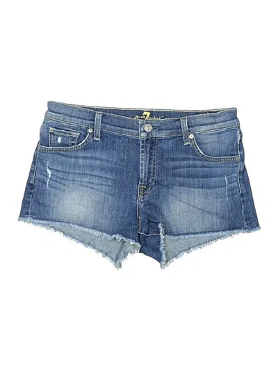 Pre-owned 7 For All Mankind Denim Shorts In Blue