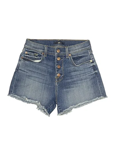 Pre-owned 7 For All Mankind Denim Shorts In Blue