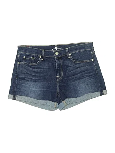 Pre-owned 7 For All Mankind Denim Shorts In Blue