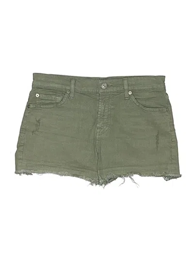 Pre-owned 7 For All Mankind Denim Shorts In Green