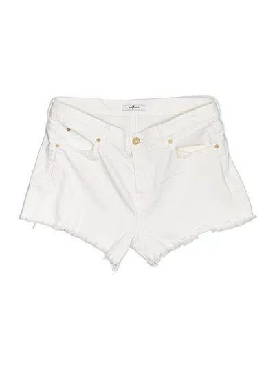 Pre-owned 7 For All Mankind Denim Shorts In White