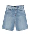 7 For All Mankind Denim Shorts With Belt Loops In Blue