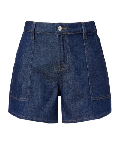 7 For All Mankind Denim Shorts With Belt Loops In Blue