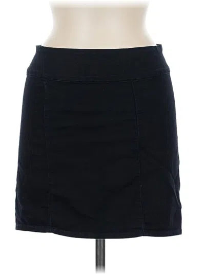 Pre-owned 7 For All Mankind Denim Skirt In Black
