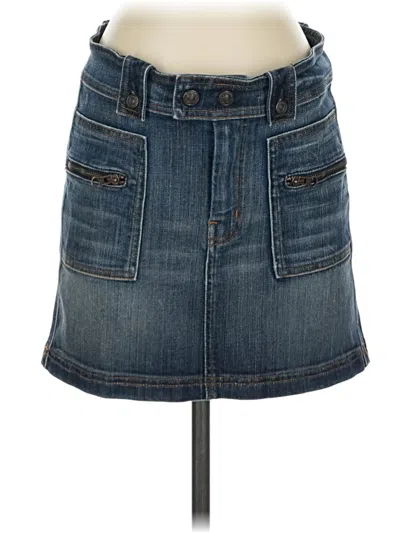 Pre-owned 7 For All Mankind Denim Skirt In Blue