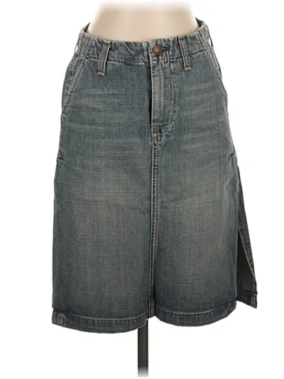 Pre-owned 7 For All Mankind Denim Skirt In Blue