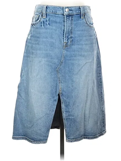 Pre-owned 7 For All Mankind Denim Skirt In Blue