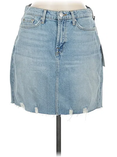 Pre-owned 7 For All Mankind Denim Skirt In Blue