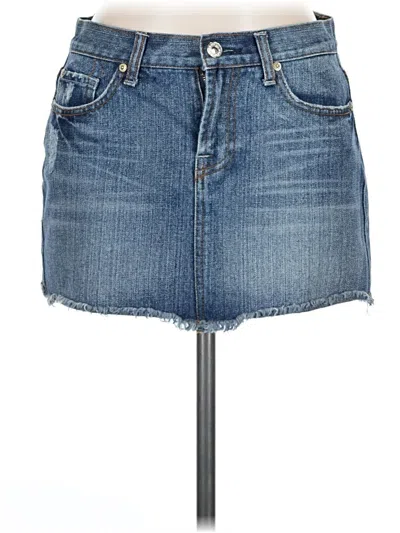 Pre-owned 7 For All Mankind Denim Skirt In Blue