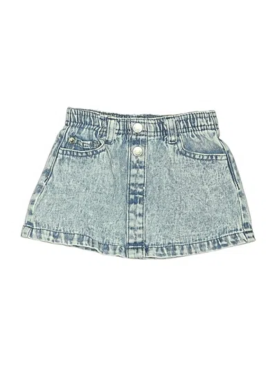 Pre-owned 7 For All Mankind Babies' Denim Skirt In Blue