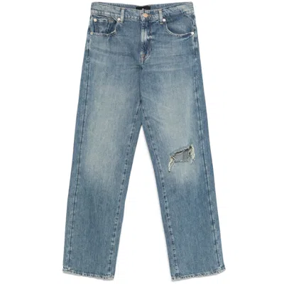 7 FOR ALL MANKIND DENIM STRAIGHT-LEG JEANS