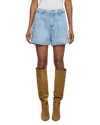 7 For All Mankind Trouser Shorts Iris In Blue