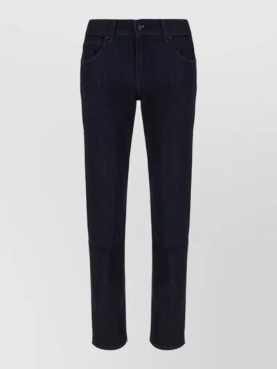 7 For All Mankind Denim Trousers Belt Loops Straight Leg Cut In Blue