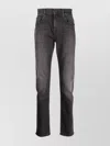 7 For All Mankind Classic Straight-leg Grey Jeans With Faded Finish In Gray