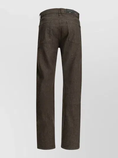 7 For All Mankind Denim Trousers Straight Leg Belt Loops Pockets In Brown