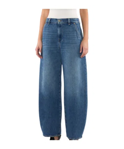 7 For All Mankind Denim Trousers With Belt Loops In Blue