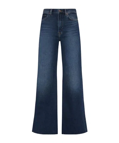 7 For All Mankind Denim Trousers With Belt Loops In Blue