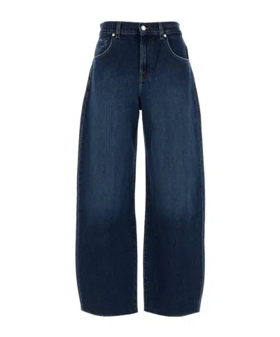 7 For All Mankind Stretch Denim Bonnie Wide-leg Jeans In Blue