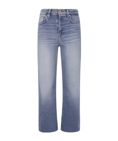 7 For All Mankind Denim Trousers With Belt Loops In Blue