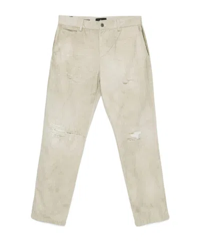 7 For All Mankind Denim Trousers With Belt Loops In Neutral