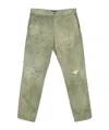 7 For All Mankind Denim Trousers With Belt Loops In Olive Green