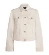 7 For All Mankind Denim Trucker Jacket In Ivory