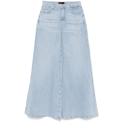7 For All Mankind Denim Wide-leg Jeans In Blue
