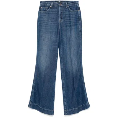7 For All Mankind Denim Wide-leg Jeans In Blue