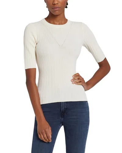 7 For All Mankind Detail Back Rib Top In Beige