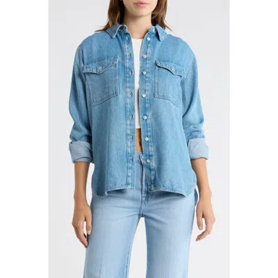 7 For All Mankind Dina Denim Button-up Shirt In Blue