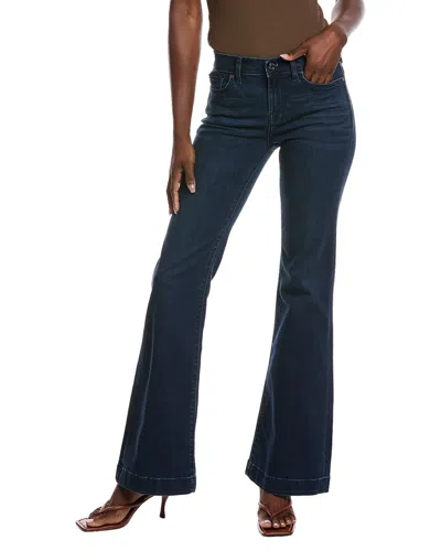 7 For All Mankind Dojo Blue Black Santiago Kick Flare Jean