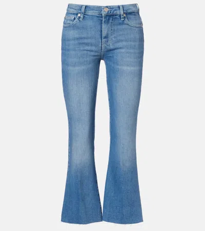 7 For All Mankind Dojo Cropped Flared Jeans In Blue