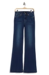 7 For All Mankind Dojo Crystal Pocket Mid Rise Flare Jeans In Blue