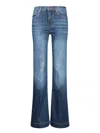 7 For All Mankind Flared High-waist Blue Jeans With Timeless Design In Blue