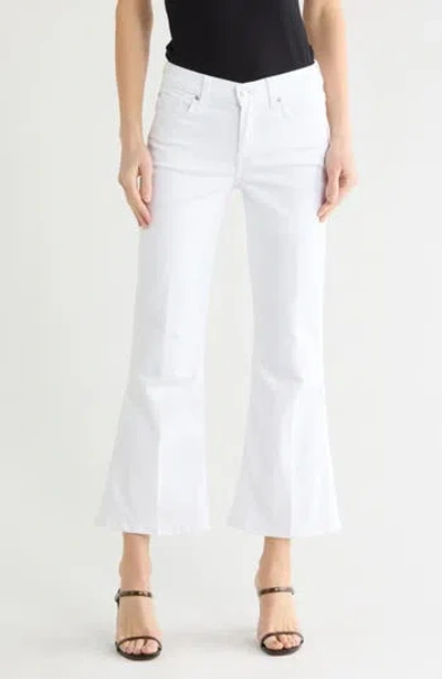 7 For All Mankind Dojo Mid Rise Ankle Flare Jeans In White