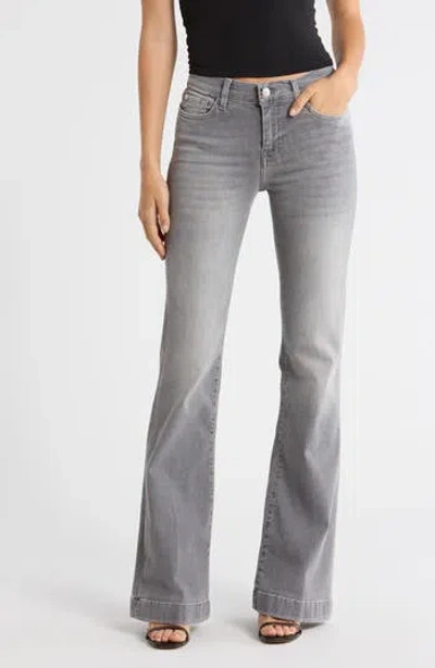 7 For All Mankind Dojo Mid Rise Flare Jeans In Gray