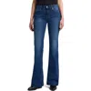 7 For All Mankind Dojo Mid Rise Wide Leg Trouser Jeans In Medium Melrose In Blue