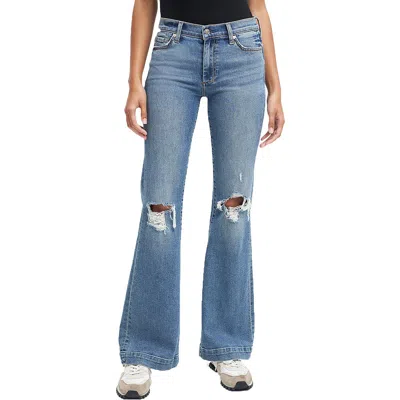 7 For All Mankind Dojo Original Womens Distressed Denim Flared Jeans