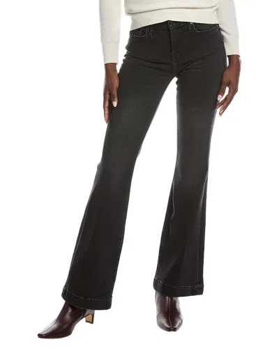 7 For All Mankind Modern Dojo Flared Denim Jeans In Black