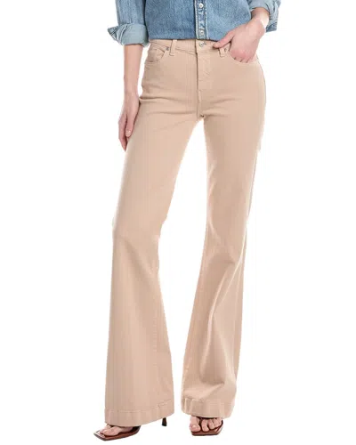7 For All Mankind Dojo Sandcastle Flare Leg Trouser In Brown