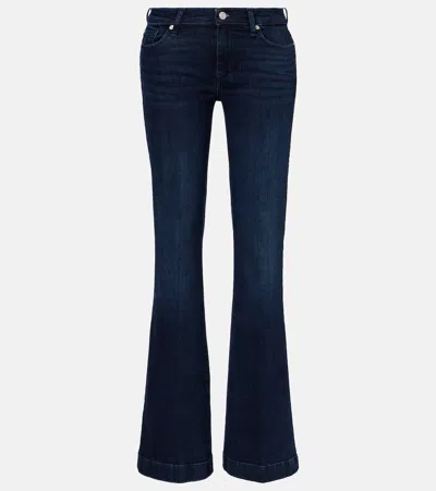 7 For All Mankind Dojo Studded Low-rise Flared Jeans
