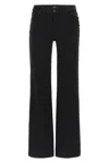 7 For All Mankind Wide Leg Denim Trousers In Black