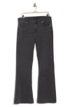 7 For All Mankind Dojo Tailorless Mid Rise Wide Leg Jeans In Black