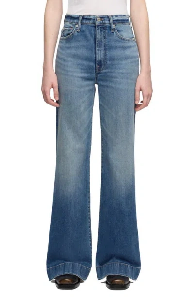 7 For All Mankind Dojo Tailorless Wide Leg Trouser Jeans In Blue