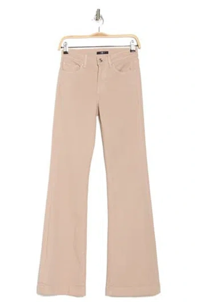 7 For All Mankind Dojo Wide Leg Flare Pants In Sandcastle